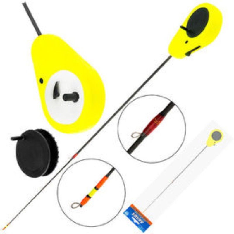 Удочка-балалайка зимняя Akara с кольцами RBS-Y, желтая