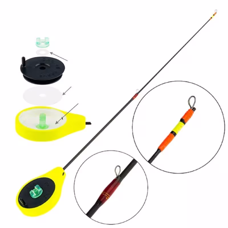 Удочка-балалайка зимняя Akara с кольцами RBS-Y, желтая