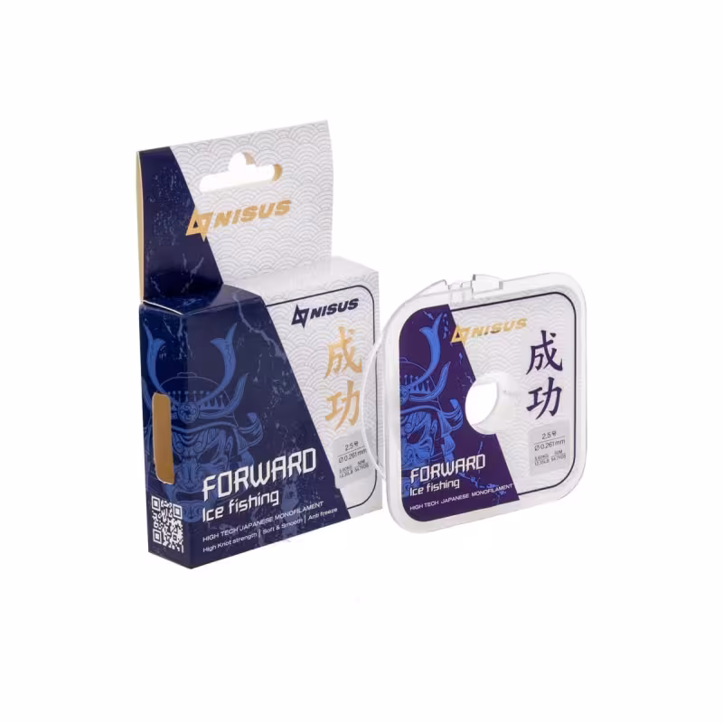 Леска Nisus Forward Ice Fishing 50м, 0,261мм, 5,6кг, прозрачная