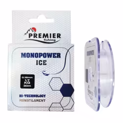 Леска Premier Fishing Monopower Ice, 30м, 0,12мм, 1,7 кг, прозрачная