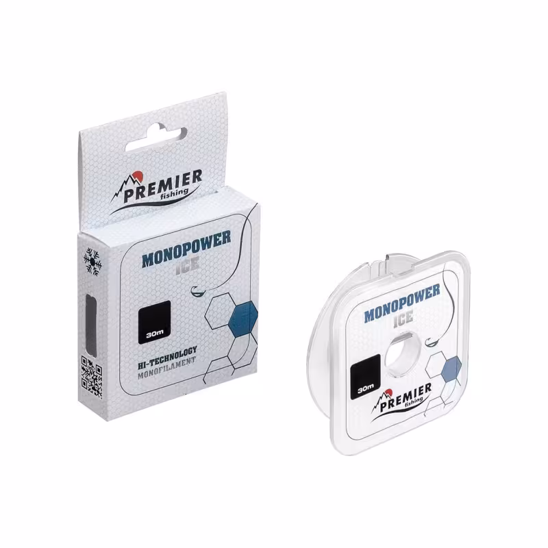 Леска Premier Fishing Monopower Ice, 30м, 0,25мм, 6,3 кг, прозрачная