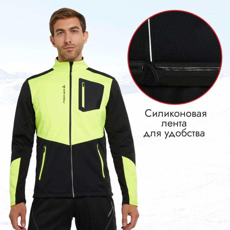 Куртка мужская Fischer Softshell Warm GR8115-103, черный/желтый, размер 50 (L)