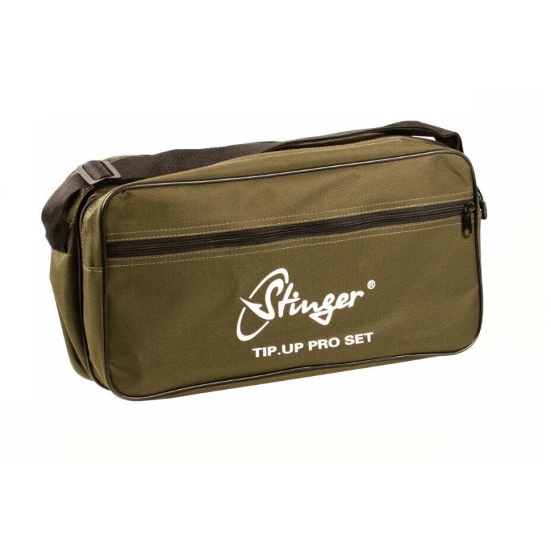Жерлицы с угловой стойкой оснащенные в сумке Stinger Tip Up Set STI010, 10 шт.