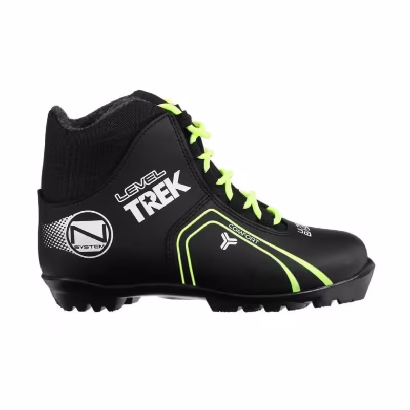 Ботинки лыжные Trek Level 1 NNN, черный/желтый неон, размер 38