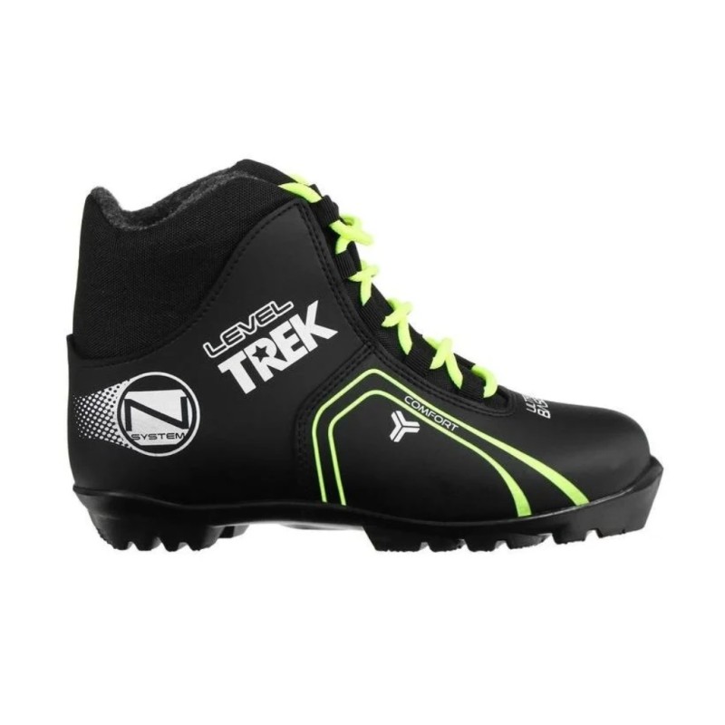 Ботинки лыжные Trek Level 1 NNN, черный/желтый неон, размер 38