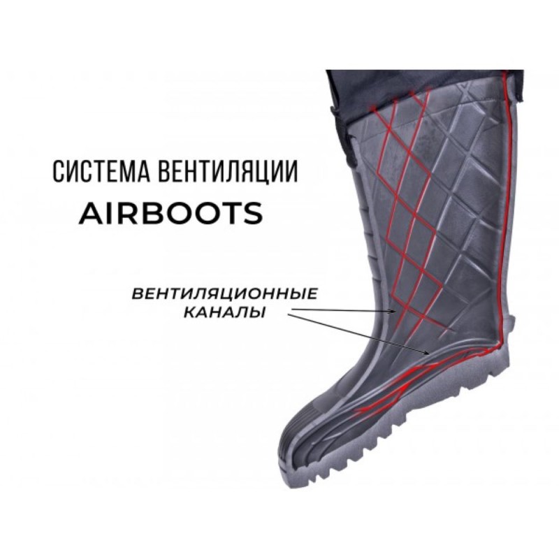 Сапоги ЭВА мужские зимние Norfin Airboots 14864-4344, черный, размер 43-44