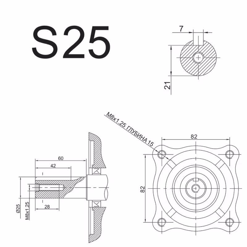 Двигатель бензиновый DDE E1000-S25