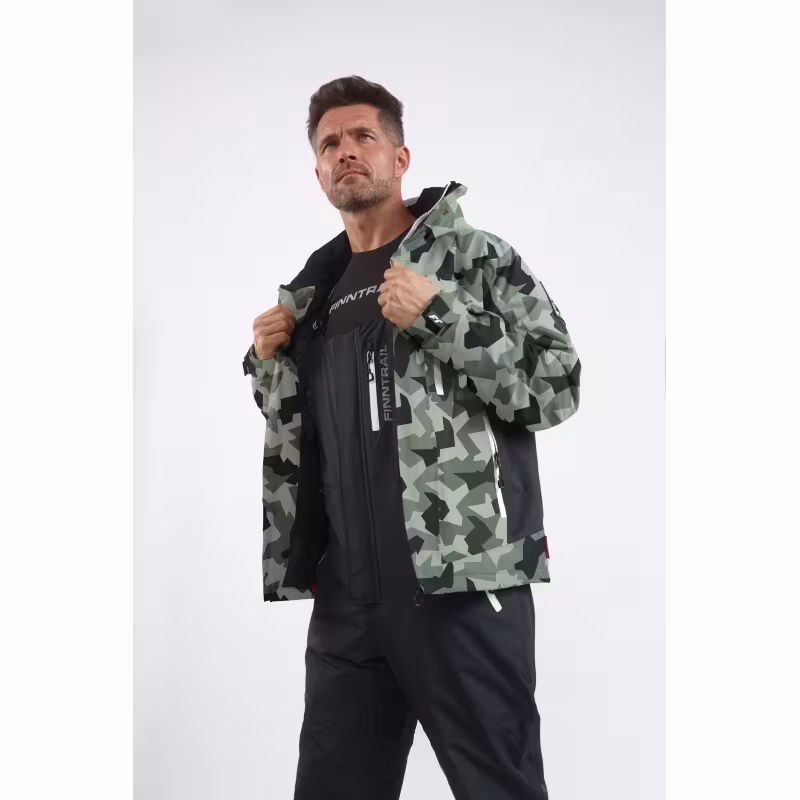 Костюм мужской Finntrail Atlas 3440 CamoArmy, мембрана Hard-Tex, зеленый камуфляж, размер 62-64 (XXXL), 190-200 см