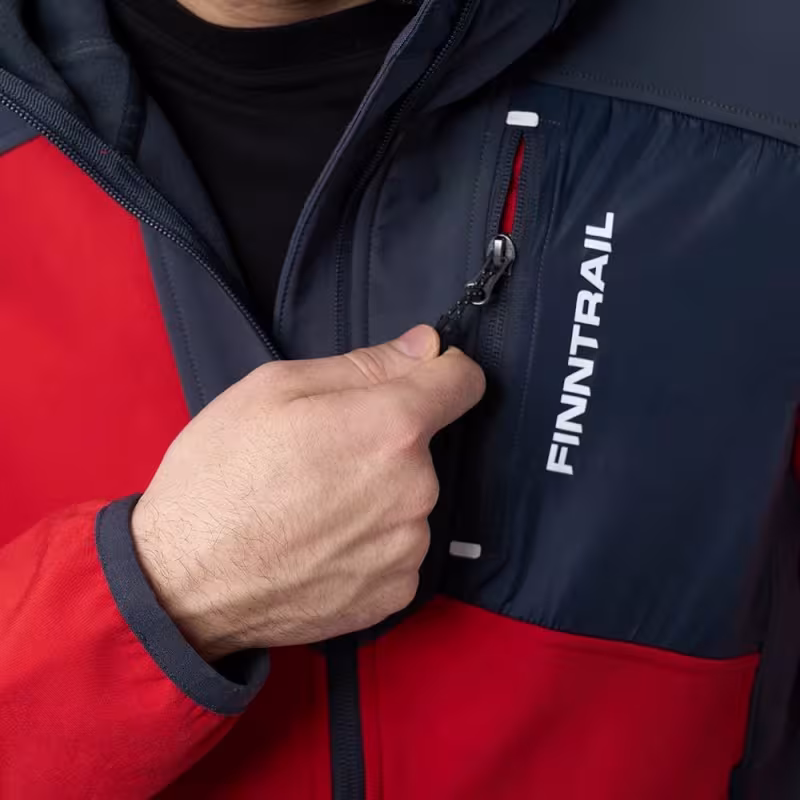 Куртка мужская Finntrail Softshell Nitro 1320, ткань Софтшелл, красный, размер 42-44 (XS), 160-170 см