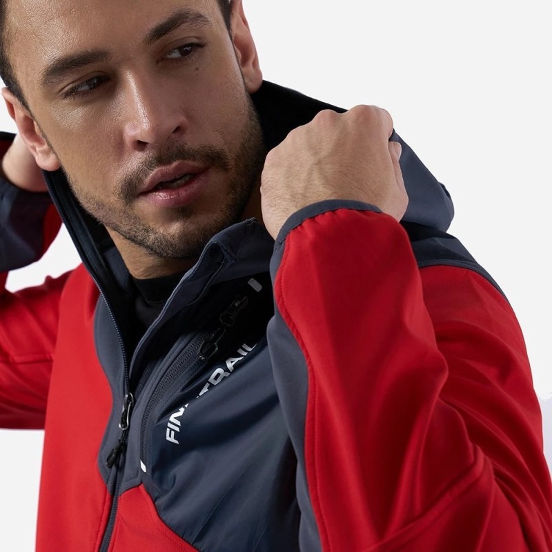Куртка мужская Finntrail Softshell Nitro 1320, ткань Софтшелл, красный, размер 42-44 (XS), 160-170 см