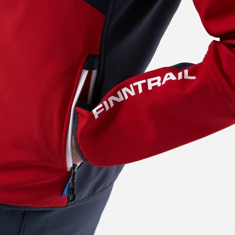 Куртка мужская Finntrail Softshell Nitro 1320, ткань Софтшелл, красный, размер 42-44 (XS), 160-170 см
