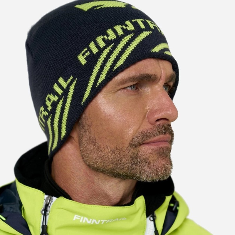 Шапка Finntrail 9712, акрил, темно-серый/желтый, размер M-L