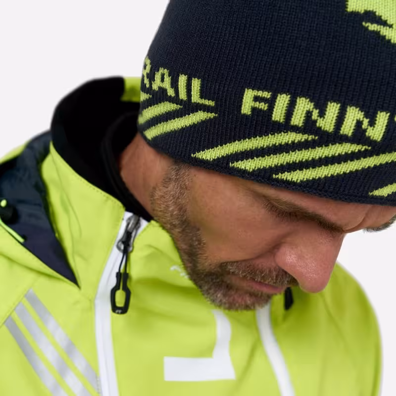 Шапка Finntrail 9712, акрил, темно-серый/желтый, размер M-L