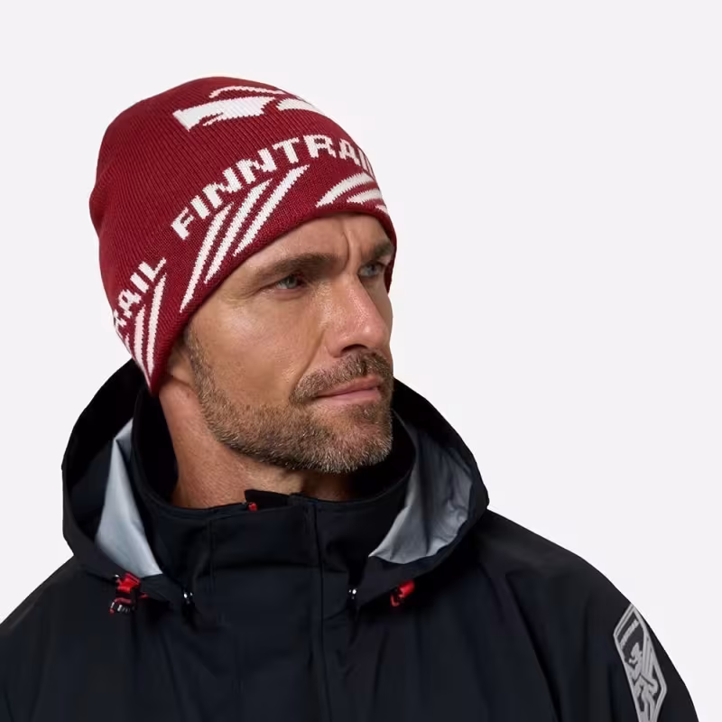 Шапка Finntrail 9712, акрил, красный/серый, размер XL-XXL