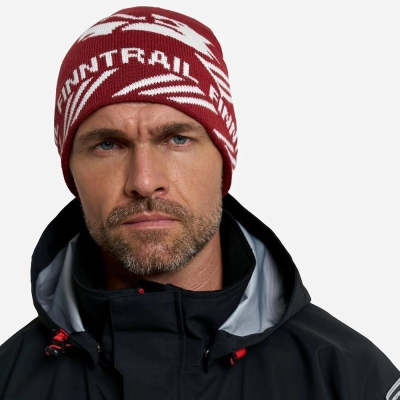 Шапка Finntrail 9712, акрил, красный/серый, размер XL-XXL