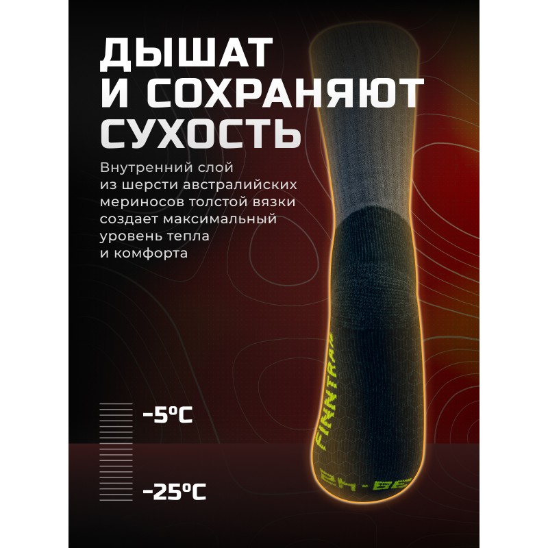 Термоноски Finntrail Extreme Merino 3203, синий, размер 43-45