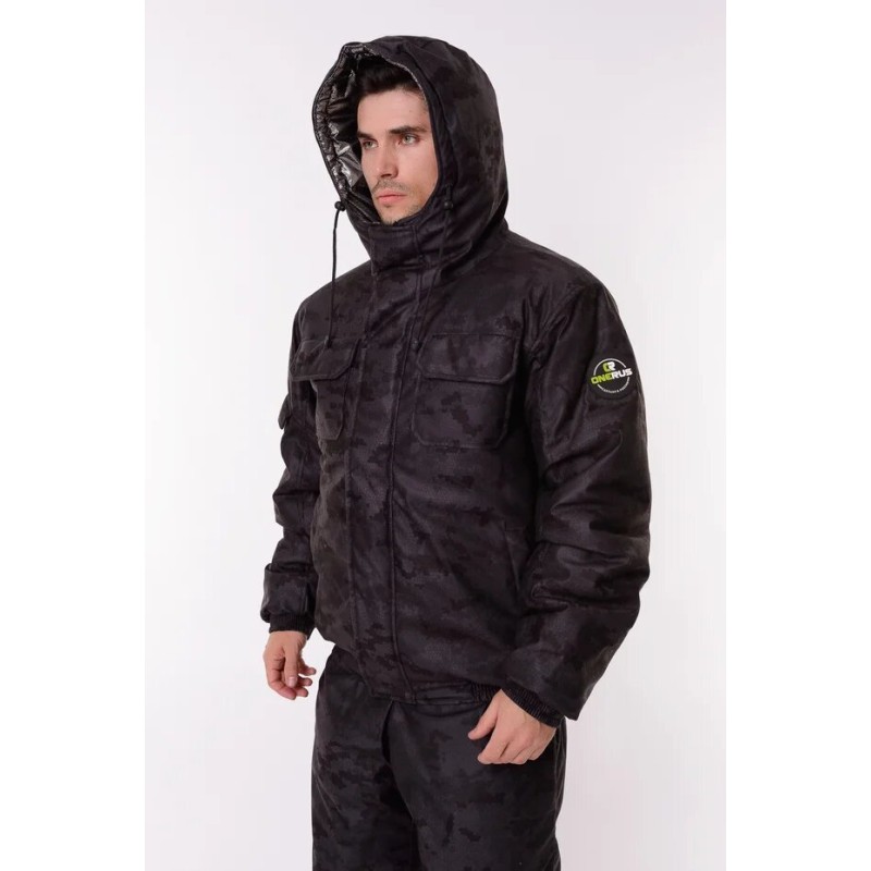 Костюм мужской OneRus Патриот - 45, ткань Алова, черный, размер 52-54,170-176 см