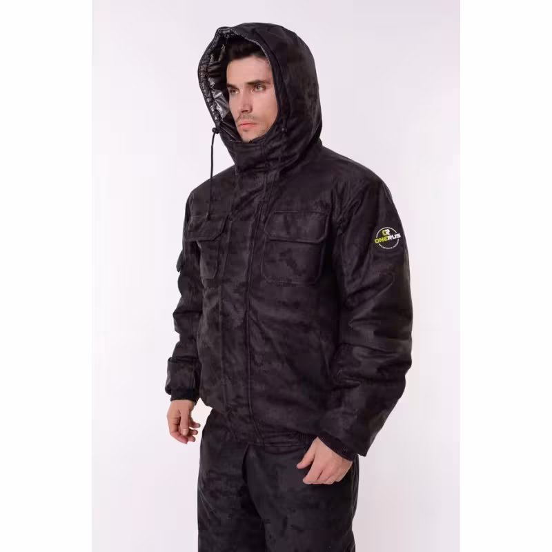 Костюм мужской OneRus Патриот - 45, ткань Алова, черный, размер 48-50, 170-176 см