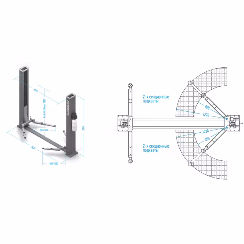 Подъемник Nordberg N4120B-4B, 2-стоечный, 4т, 380V