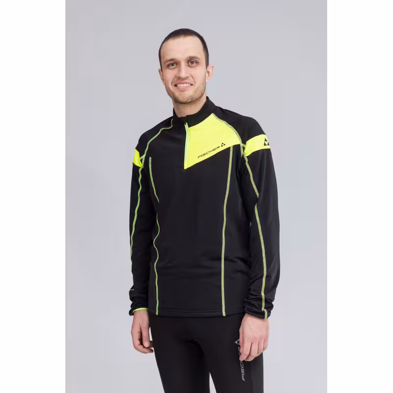 Джемпер мужской Fischer Winter, полиэстер, черный/желтый, размер 54