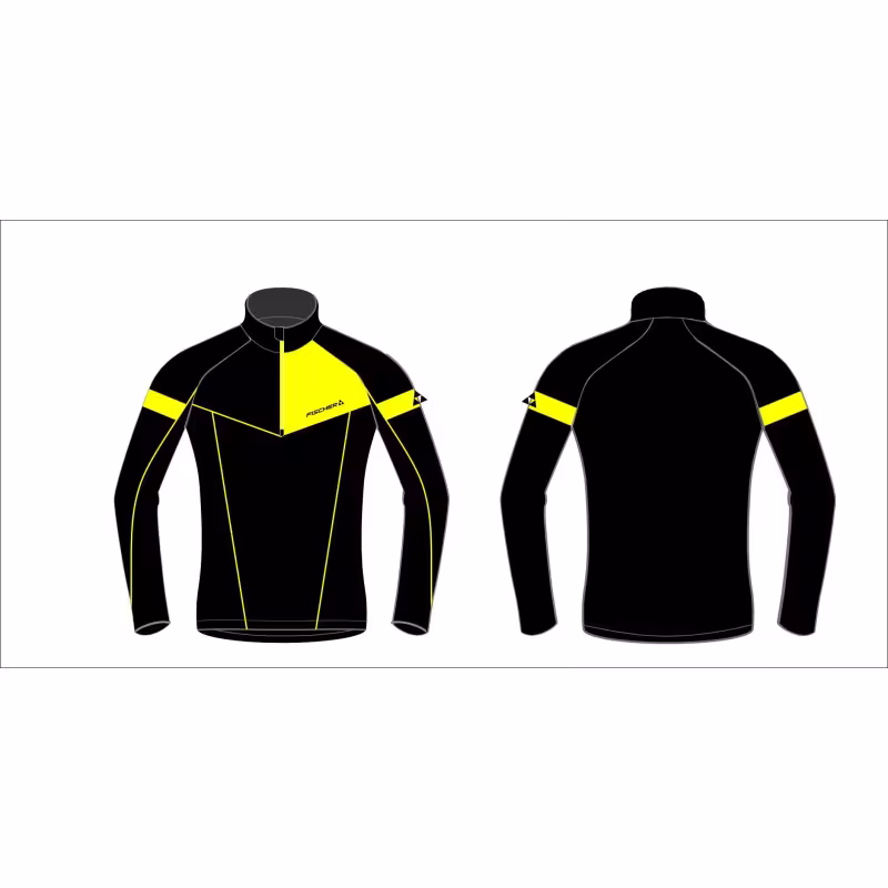 Джемпер мужской Fischer Winter, полиэстер, черный/желтый, размер 56