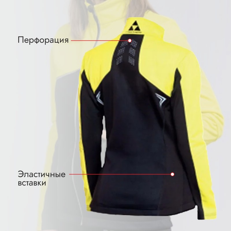 Куртка женская Fischer Softshell Warm GR8117-101, черный/желтый, размер 46