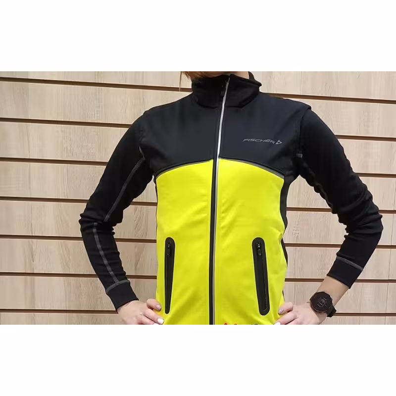 Жилет детский Fischer Softshell, черный/желтый, 158 см