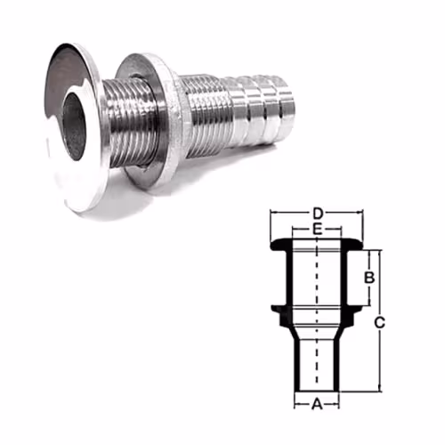 Стакан дренажный с гайкой под шланг Sumar 52402, нержавеющая сталь, 25 мм