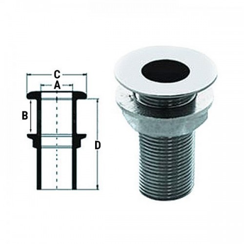 Стакан дренажный с гайкой Sumar, нержавеющая сталь, 19мм