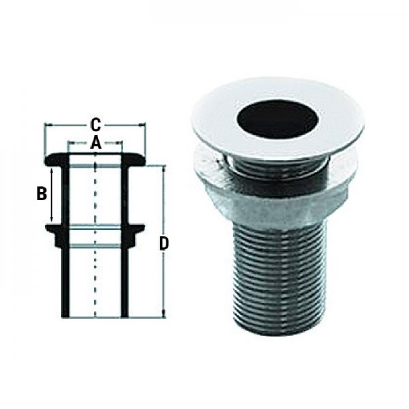 Стакан дренажный с гайкой Sumar, нержавеющая сталь, 19мм