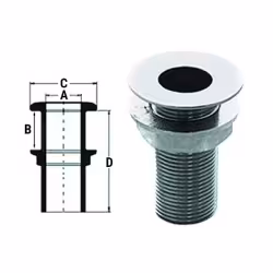 Стакан дренажный с гайкой Sumar, нержавеющая сталь, 28мм