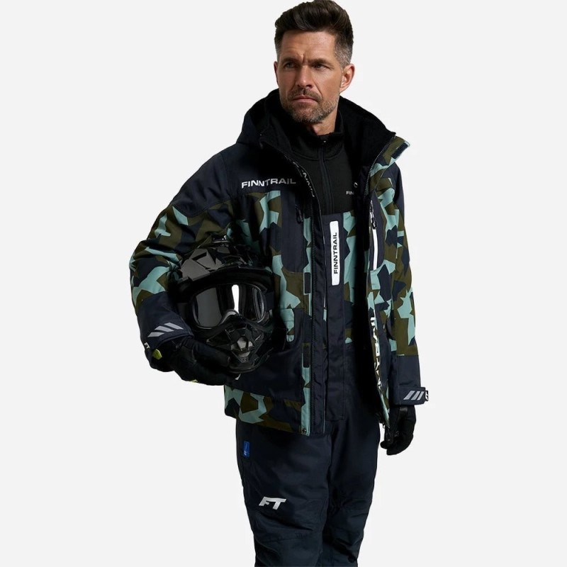 Коcтюм мужской Finntrail Powerman 21 3752 CamoArmy, мембрана Hard-tex, серый/камуфляж,  размер 42-44 (XS), 160-168 см