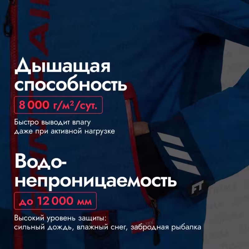 Комбинезон-поплавок мужской Finntrail Float 21 3902 Blue, мембрана Hard-Tex, синий, размер 42-44 (XS), 160-170 см