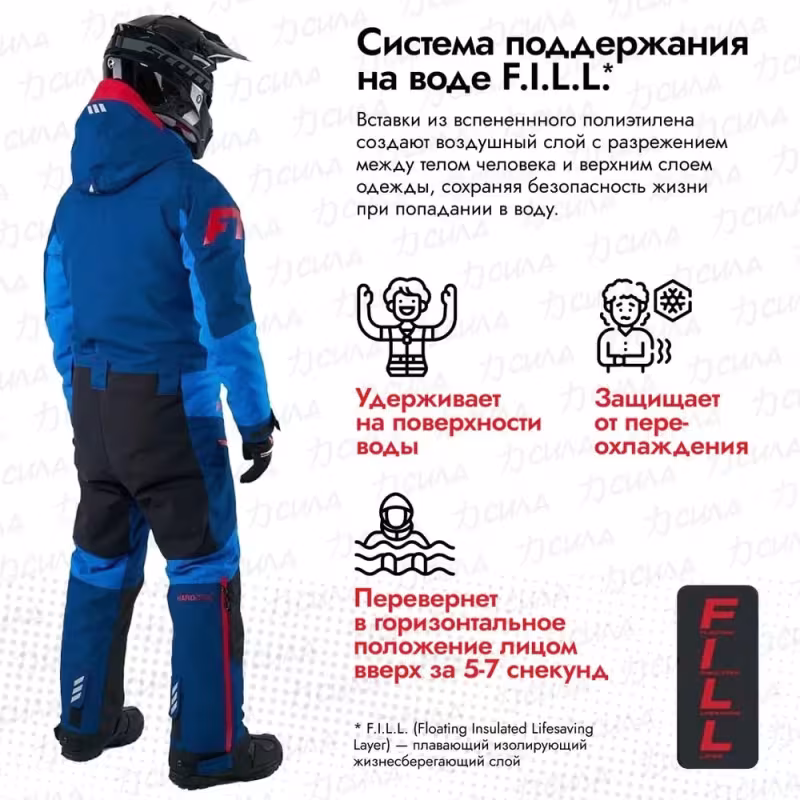 Комбинезон-поплавок мужской Finntrail Float 21 3902 Blue, мембрана Hard-Tex, синий, размер 42-44 (XS), 160-170 см