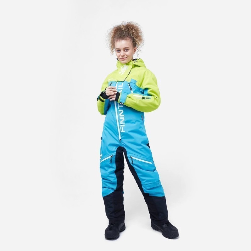 Комбинезон женский Finntrail Rachel 3851 BlueLime, мембрана Hard-Tex, голубой, размер S (44-46), 160-170 см