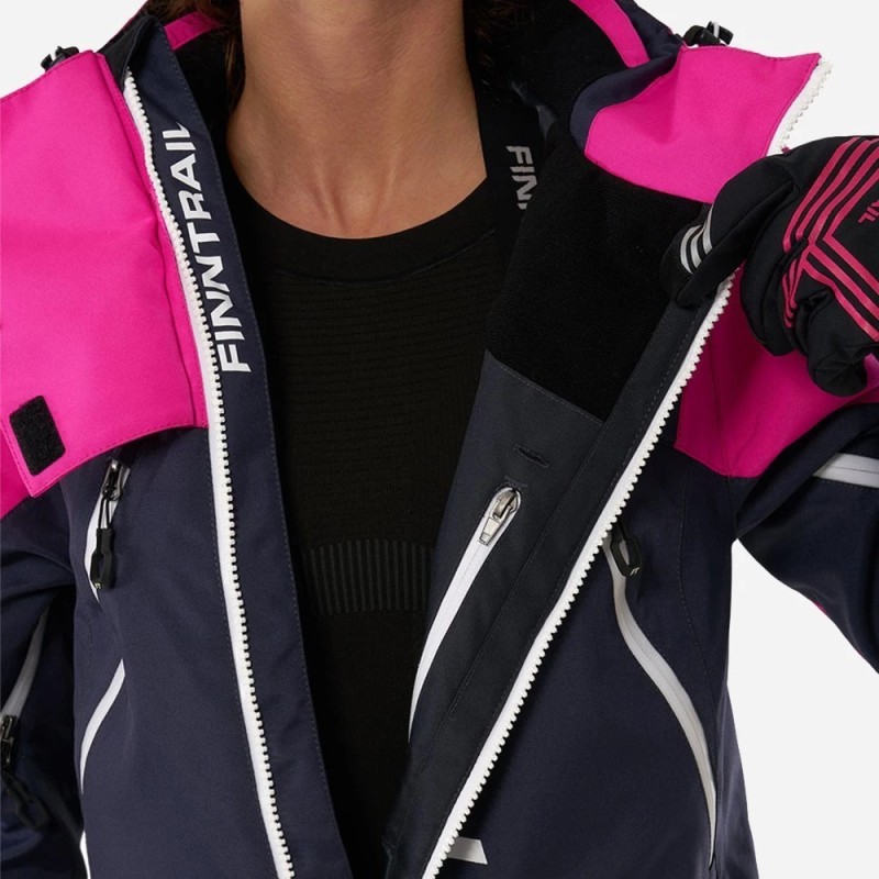 Комбинезон женский Finntrail Rachel 3851 DarkGreyPink, мембрана Hard-Tex, розовый, размер S (44-46), 160-170 см