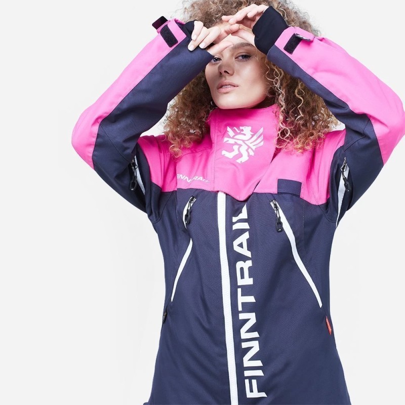 Комбинезон женский Finntrail Rachel 3851 DarkGreyPink, мембрана Hard-Tex, розовый, размер S (44-46), 160-170 см