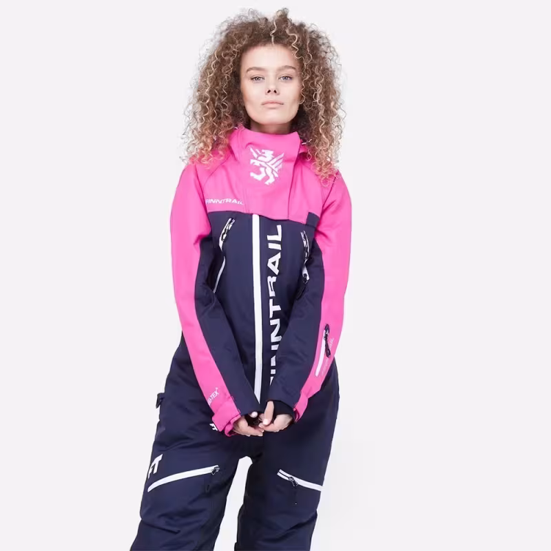 Комбинезон женский Finntrail Rachel 3851 DarkGreyPink, мембрана Hard-Tex, розовый, размер S (44-46), 160-170 см