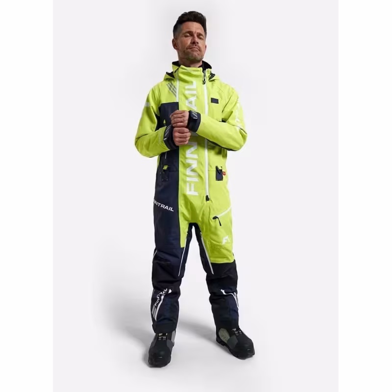 Комбинезон мужской Finntrail Backcountry 3901  DarkGreyLime, мембрана Hard-Tex, салатовый, размер 42-44 (XS), 160-170 см