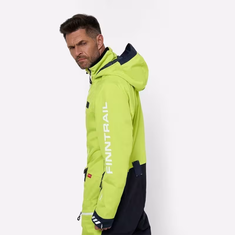 Комбинезон мужской Finntrail Backcountry 3901 DarkGreyLime, мембрана Hard-Tex, салатовый, размер 48-50 (M), 170-180 см
