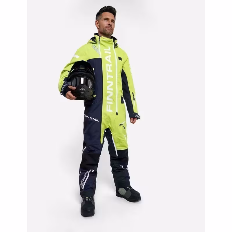 Комбинезон мужской Finntrail Backcountry 3901  DarkGreyLime, мембрана Hard-Tex, салатовый, размер 50-52 (L), 175-185 см