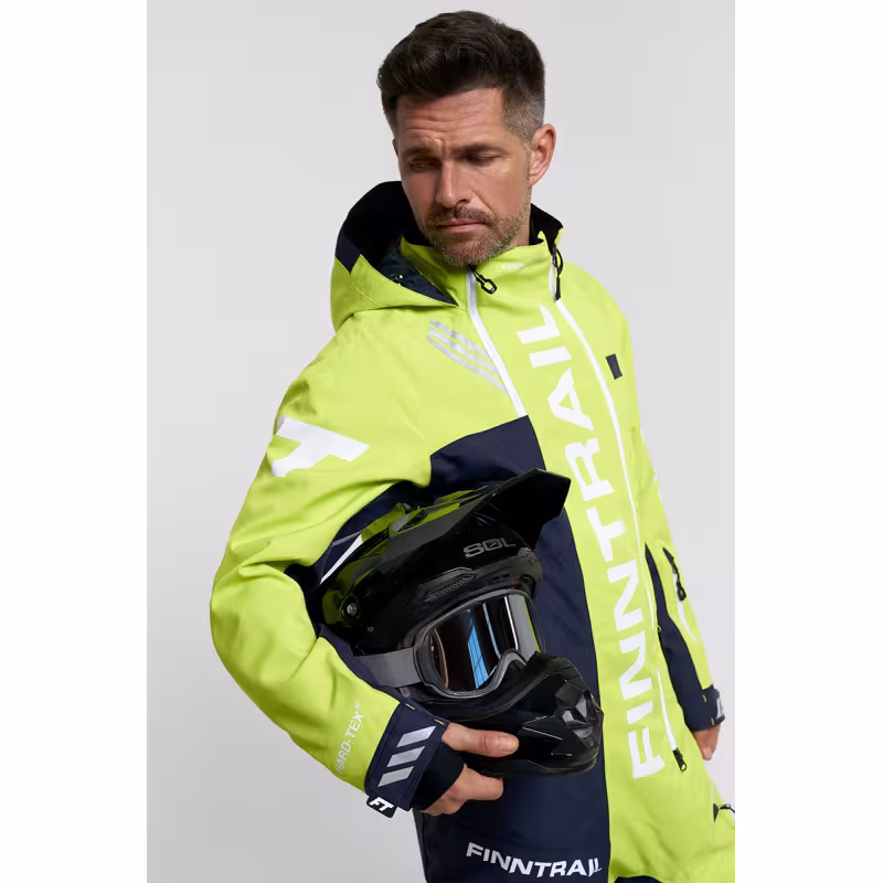 Комбинезон мужской Finntrail Backcountry 3901 DarkGreyLime, мембрана Hard-Tex, салатовый, размер 54-56 (XL), 180-190 см