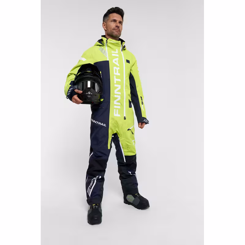 Комбинезон мужской Finntrail Backcountry 3901 DarkGreyLime, мембрана Hard-Tex, салатовый, размер 54-56 (XL), 180-190 см