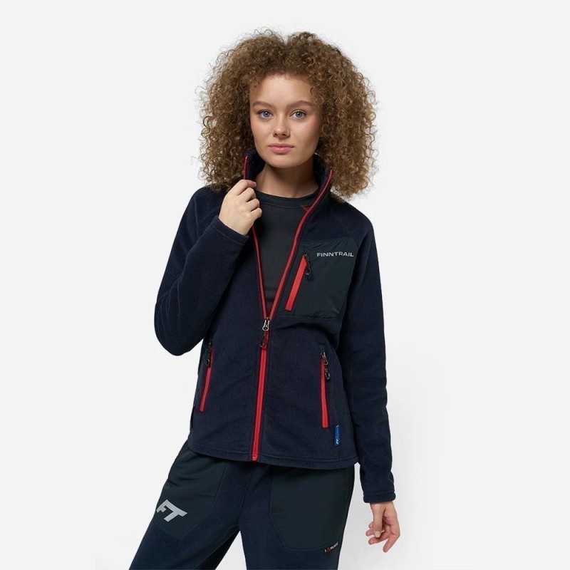 Толстовка женская Finntrail Polar W 1396, флис, черный, размер 40-42 (XXS), 150-160 см
