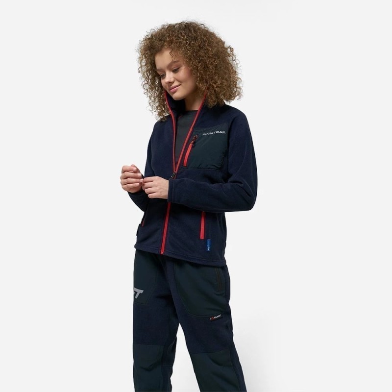 Толстовка женская Finntrail Polar W 1396, флис, черный, размер 46-48 (M), 165-175 см