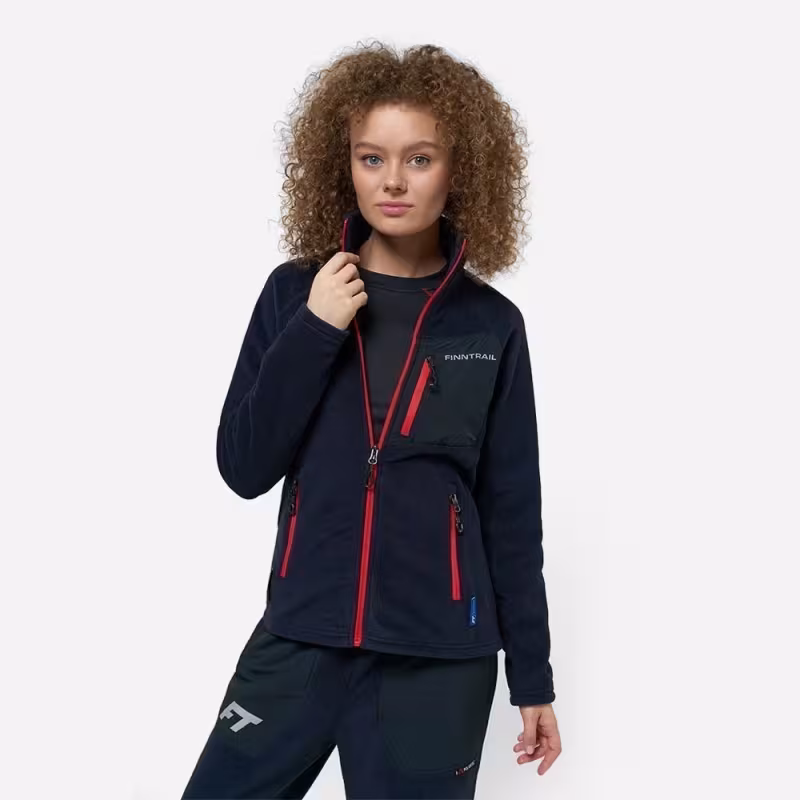 Толстовка женская Finntrail Polar W 1396, флис, черный, размер 48-50 (L), 170-180 см