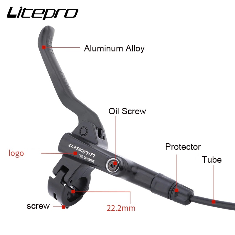 Тормоз гидравлический LP Litepro B01S УТ00024022, F180/R160 мм 1600 мм/1000 мм, передний+задний