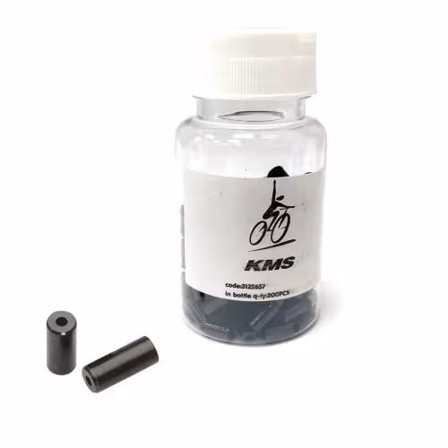 Наконечник оплетки тормоза KMS, Ø 5,0 мм, медь, черный, упаковка 200 шт