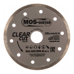 Диск алмазный несегментный Mos-Distar CC5MD12522, 125х1,6х5х22,23 мм