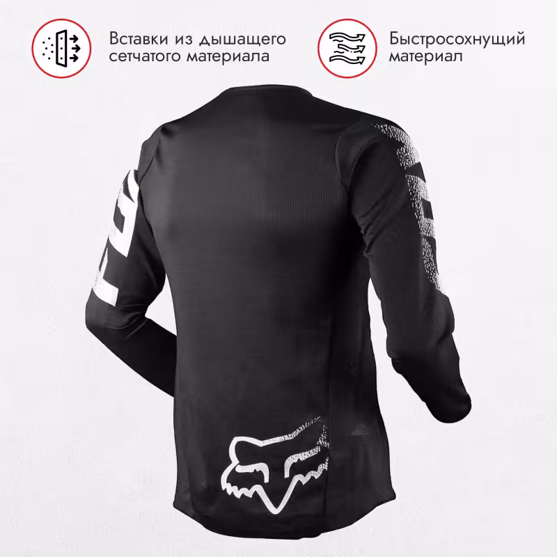Джерси мужское Fox Blackout Jersey Black, черный/белый, размер XXL